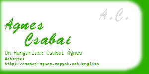 agnes csabai business card